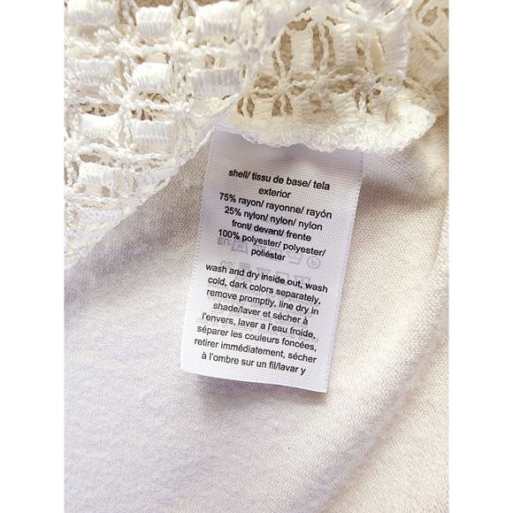 Tommy Hilfiger White Cardigan Sweater Size S Y2K Open Weave Crochet Button Front - Picture 6 of 11